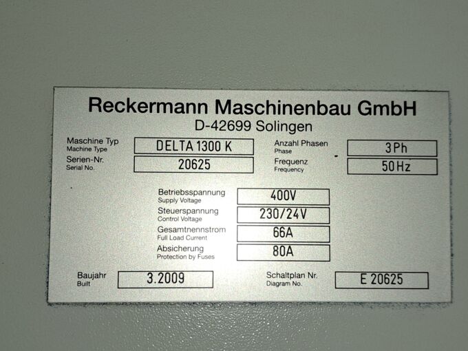 Tafel Gebrauchte Reckermann Delta Kombi (Bettfräsmaschine)